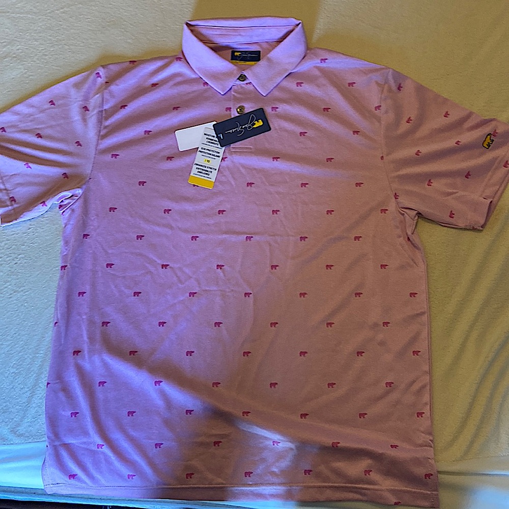 Brand New! Golden Bear design and Jack Nicklaus Pink Golf Polo.